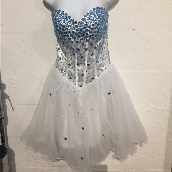 Handmade rhinestones dress prom party size M/L - Picture 4 of 8